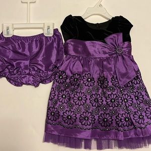 Holiday Christmas Dress with bloomers- size 18 months